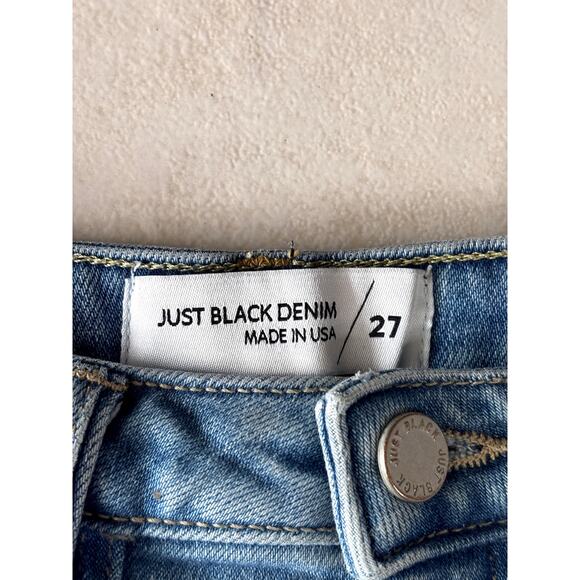 Just Black Denim Blue Jeans The Patch Pocket Wide Leg Pre-Loved Size 27 - Picture 2 of 14